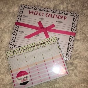 SET OF 2 Weekly Calendar note pad